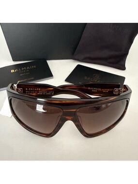 NEW Balmain Novelty 62mm Shield Sunglasses